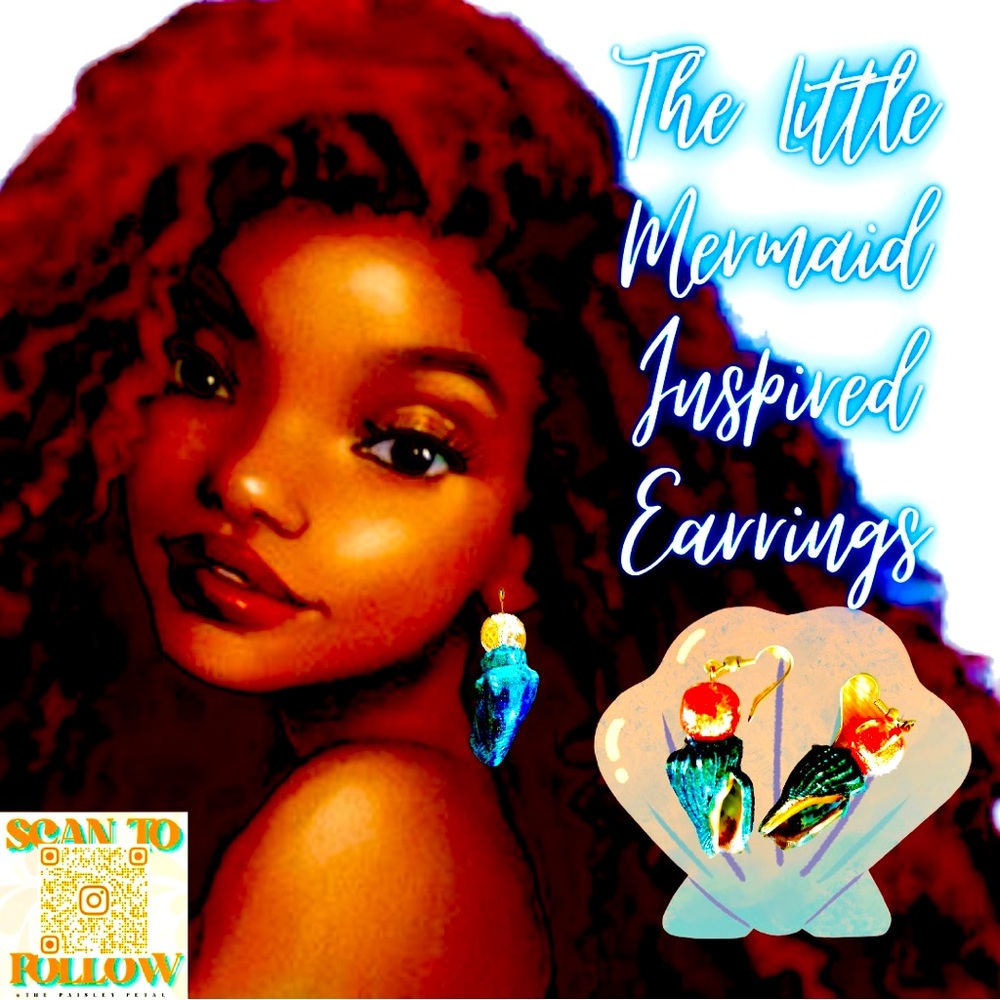 THE LITTLE MERMAID INSPIRED HANDMADE EARRINGS